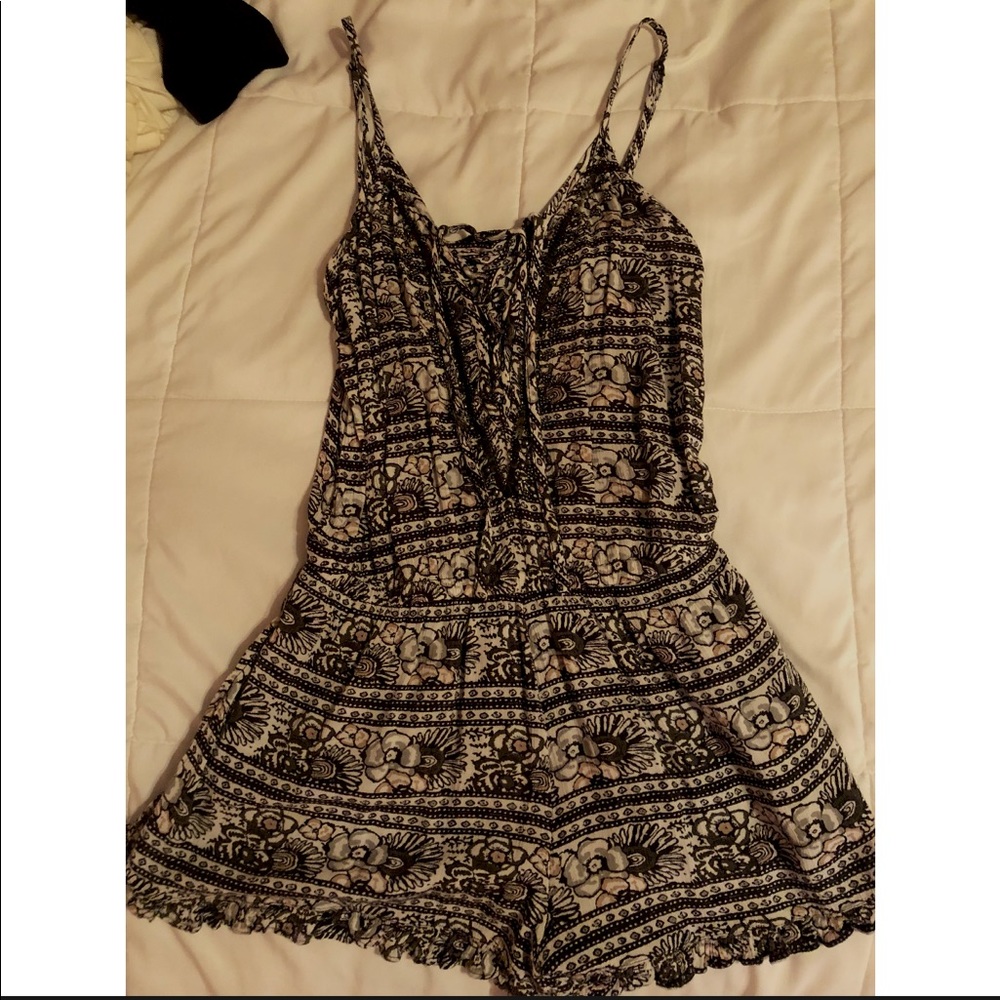 AE floral romper with keyhole back